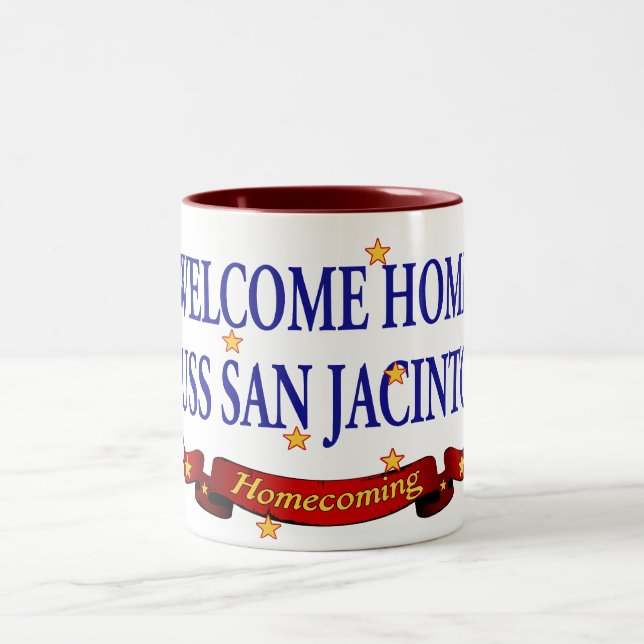 Tasse 2 Couleurs USS San Jacinto à la maison bienvenu (Centre)