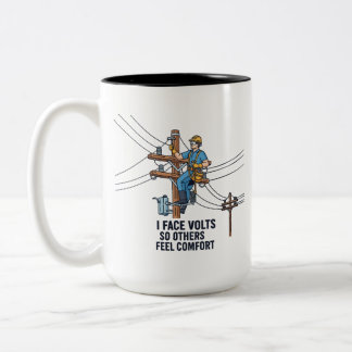 Tasse 2 Couleurs Utility Power Line Worker Courage Quote Hero