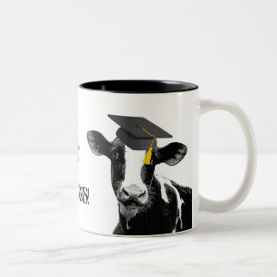Tasse 2 Couleurs Vache drôle à obtention du diplôme de