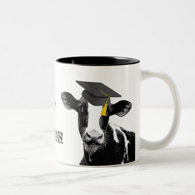 Tasse 2 Couleurs Vache drôle à obtention du diplôme de (Droit)