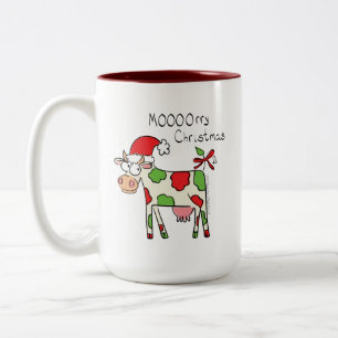 Tasse 2 Couleurs Vache Drôle Caricature Noël