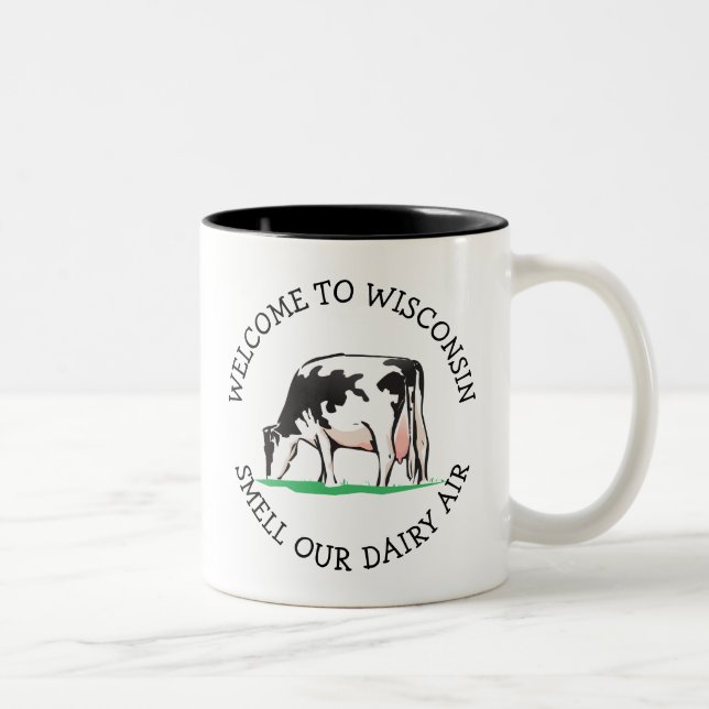 Tasse 2 Couleurs Vache du Wisconsin Producteur de lait Humour de ca (Droit)