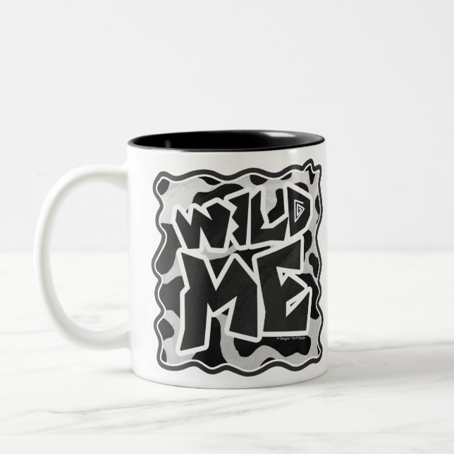 Tasse 2 Couleurs Vache Wild Me Noir et Blanc (Gauche)
