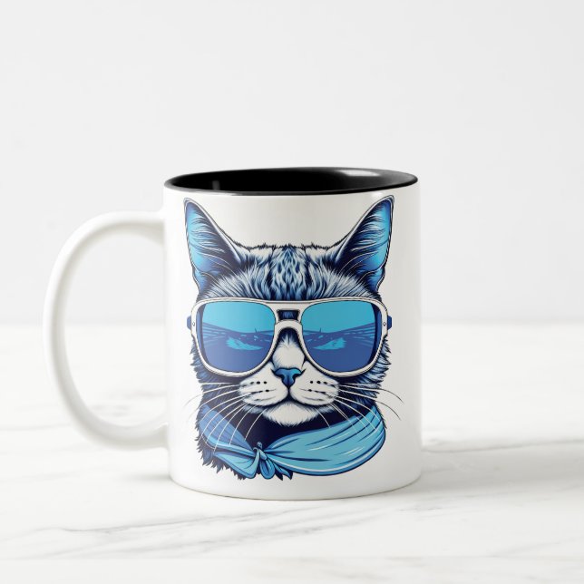 Tasse 2 Couleurs vaches hivernales chats chats vaches vaches vibes  (Gauche)