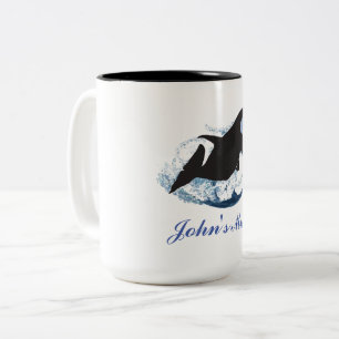 Tasse 2 Couleurs Vague de baleines 
