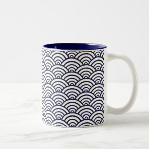 Tasse 2 Couleurs Vagues bleues japonaises Seigaiha Mer