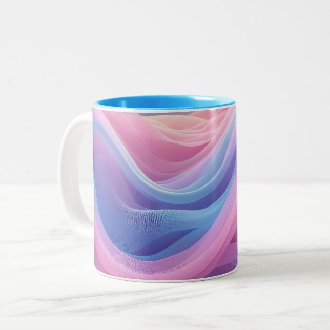Tasse 2 Couleurs Vagues de bonbons de coton (Devant gauche)