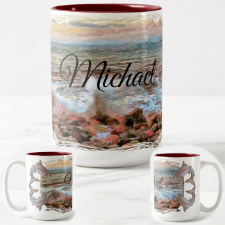 Tasse 2 Couleurs Vagues rocheuses 0742