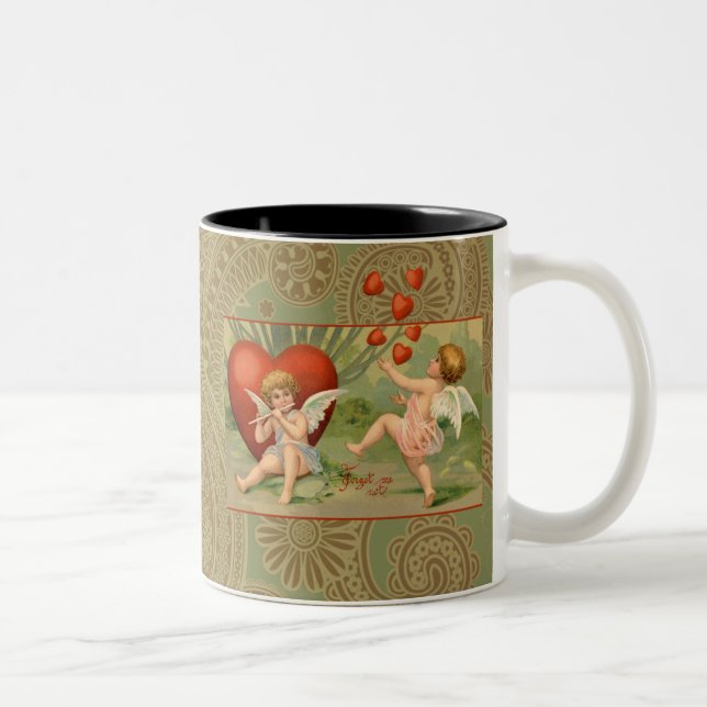Tasse 2 Couleurs Valentine Cupids Love Antique Vintage (Droit)