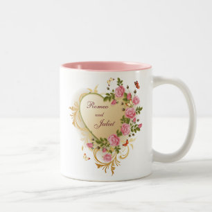 Tasse 2 Couleurs Valentines - Coeur doré avec Rose