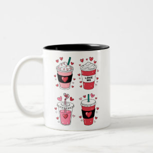 Tasse 2 Couleurs Valentines Day Latte Coffee Lover