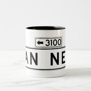 Tasse 2 Couleurs Van Ness Ave., plaque de rue de San Francisco