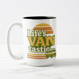 Tasse 2 Couleurs VANtastic Retro les années 70 Van Graphic
