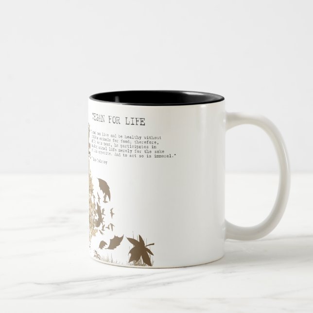 Tasse 2 Couleurs Végétalien - citation de Tolstoy (Droit)