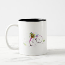 Vélo avec fleurs.