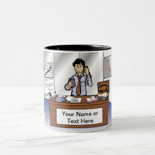 Tasse 2 Couleurs Vendeur - Dessin masculin par PrintedPerfection