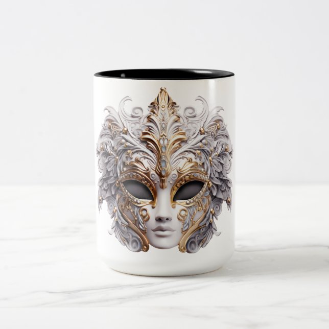 Tasse 2 Couleurs Venetian Intricately Decorated in Gray Hues (Centre)