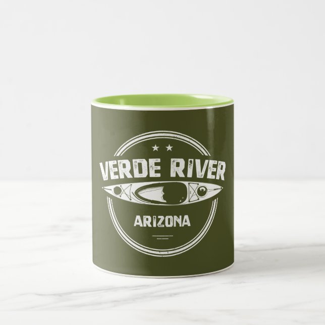 Tasse 2 Couleurs Verde River Arizona Kayak (Centre)