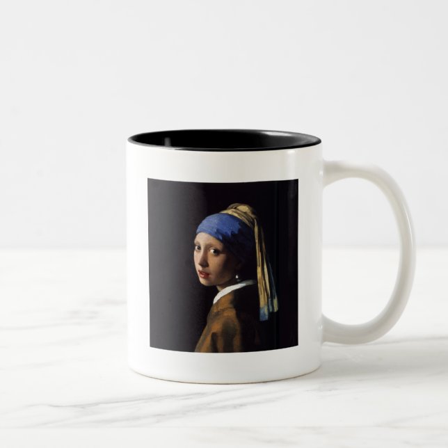 Tasse 2 Couleurs Vermeer Girl Pearl Élevant Masterpiece Peinture (Droit)