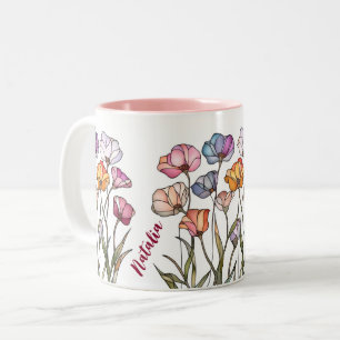 Tasse 2 Couleurs Verre Fleur Sauvage