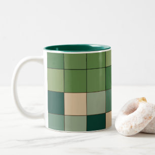 Tasse 2 Couleurs Vert à carreaux