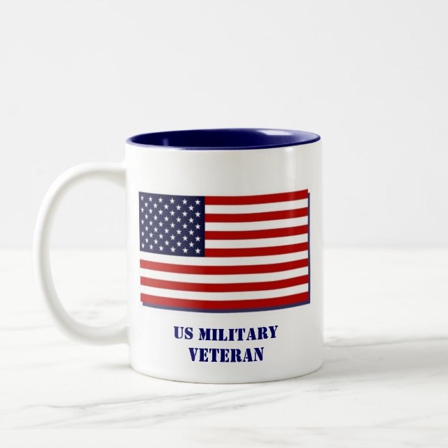 Tasse 2 Couleurs Vétéran militaire américain (Gauche)