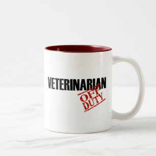 TASSE 2 COULEURS VÉTÉRINAIRE QUI N'EST PAS DE SERVICE