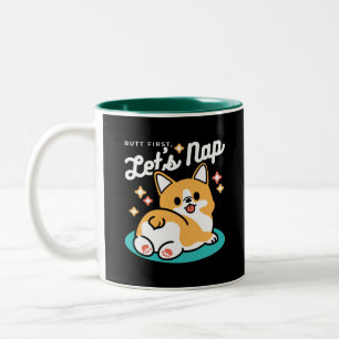 Tasse 2 Couleurs Vibes Corgi Butt et Nap - Joli chien couché