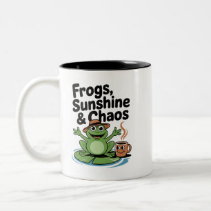 Tasse 2 Couleurs Vibes de grenouille et café chaos