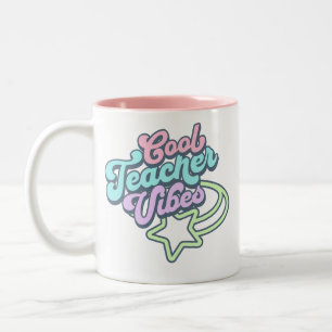 Tasse 2 Couleurs Vibes de l'enseignant cool Retro Style Cadeau Vert