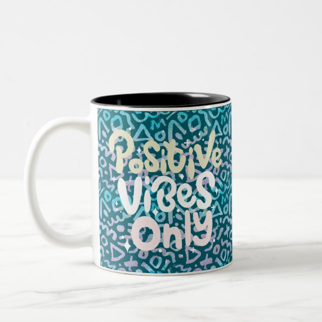 Tasse 2 Couleurs Vibes positives uniquement géométriques vertes (Gauche)