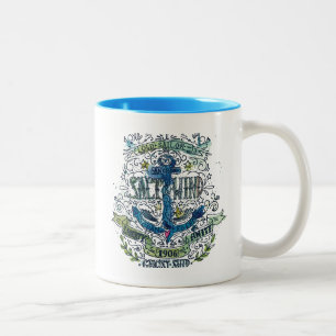 Tasse 2 Couleurs Vieille affiche d'Ancre de marin