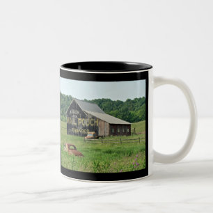 Tasse 2 Couleurs Vieille grange avec la publicité peinte