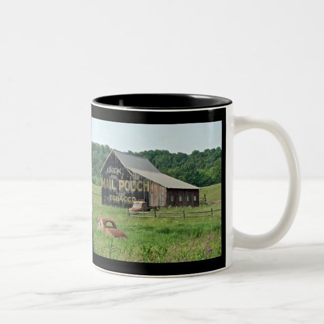 Tasse 2 Couleurs Vieille grange avec la publicité peinte (Droit)
