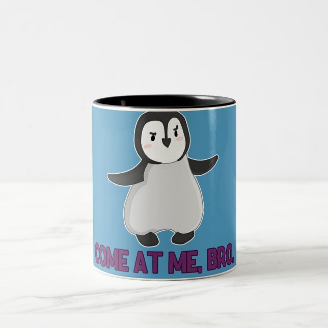 Tasse 2 Couleurs Viens me voir, Bro Penguin (Centre)
