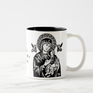 Tasse 2 Couleurs Vierge catholique Marie Jésus-Anges