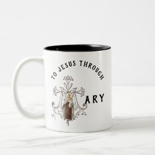 Tasse 2 Couleurs Vierge Marie Prière catholique religieuse de Jés