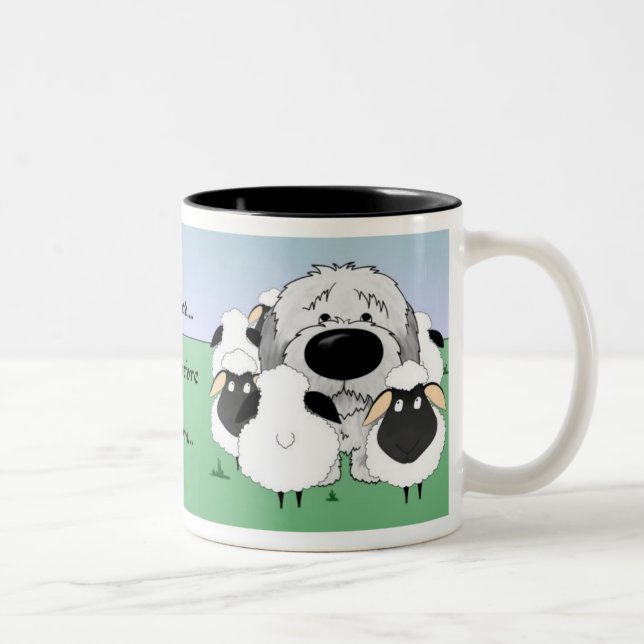 Tasse 2 Couleurs Vieux chien de berger anglais - troupeau d'I par (Droit)