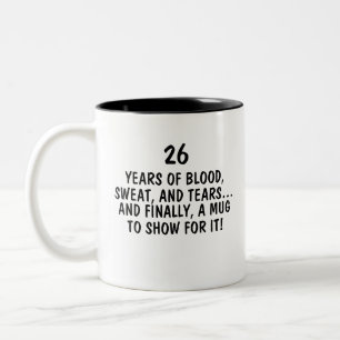 Tasse 2 Couleurs Vingt-sixième travail, 26 ans de service cadeau