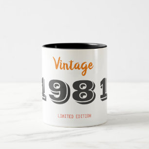 Tasse 2 Couleurs Vintage 1981 édition limitée 45e cadeau d'annivers