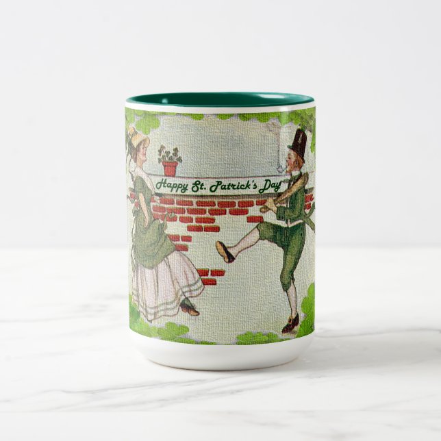 Tasse 2 Couleurs Vintage Dancing Irish Couple (Centre)
