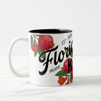 Tasse 2 Couleurs Vintage Florida Pomegranate Miami Botanical Fruit 