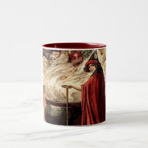 Tasse 2 Couleurs Vintage Halloween Cauldron Magie
