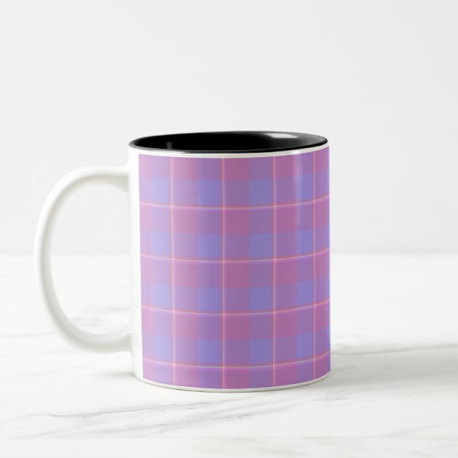 Tasse 2 Couleurs Viola and Dull Lavender Plaid Purple Pink (Gauche)