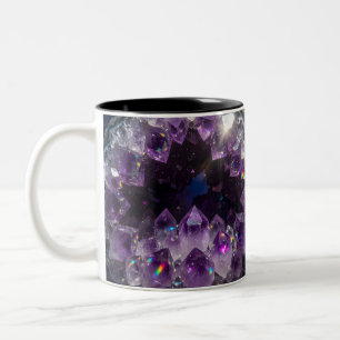 Tasse 2 Couleurs Violet d'améthyste vibrant Cristal Géode Étincel