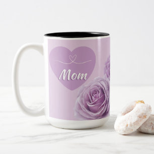 Tasse 2 Couleurs Violet Novalis Roses pour maman
