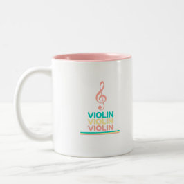 Tasse 2 Couleurs Violon Pink Treble Clef