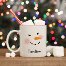 Visage de Bonhomme de Neige Joyeux Nom Personnalis