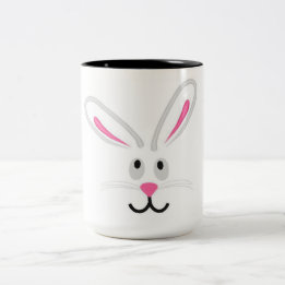 Tasse 2 Couleurs Visage de lapin de Pâques
