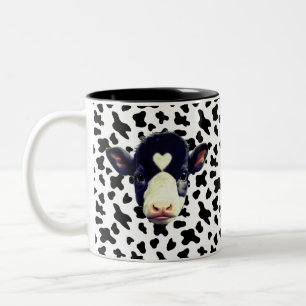Tasse 2 Couleurs Visage de vache noir et blanc